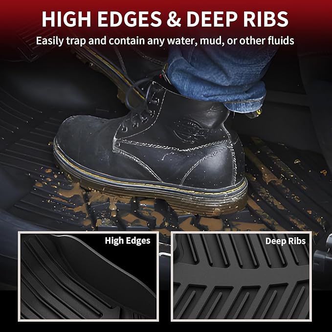 LASFIT Floor Mats for Toyota Highlander 2014-2019 All Weather Custom Fit Floor