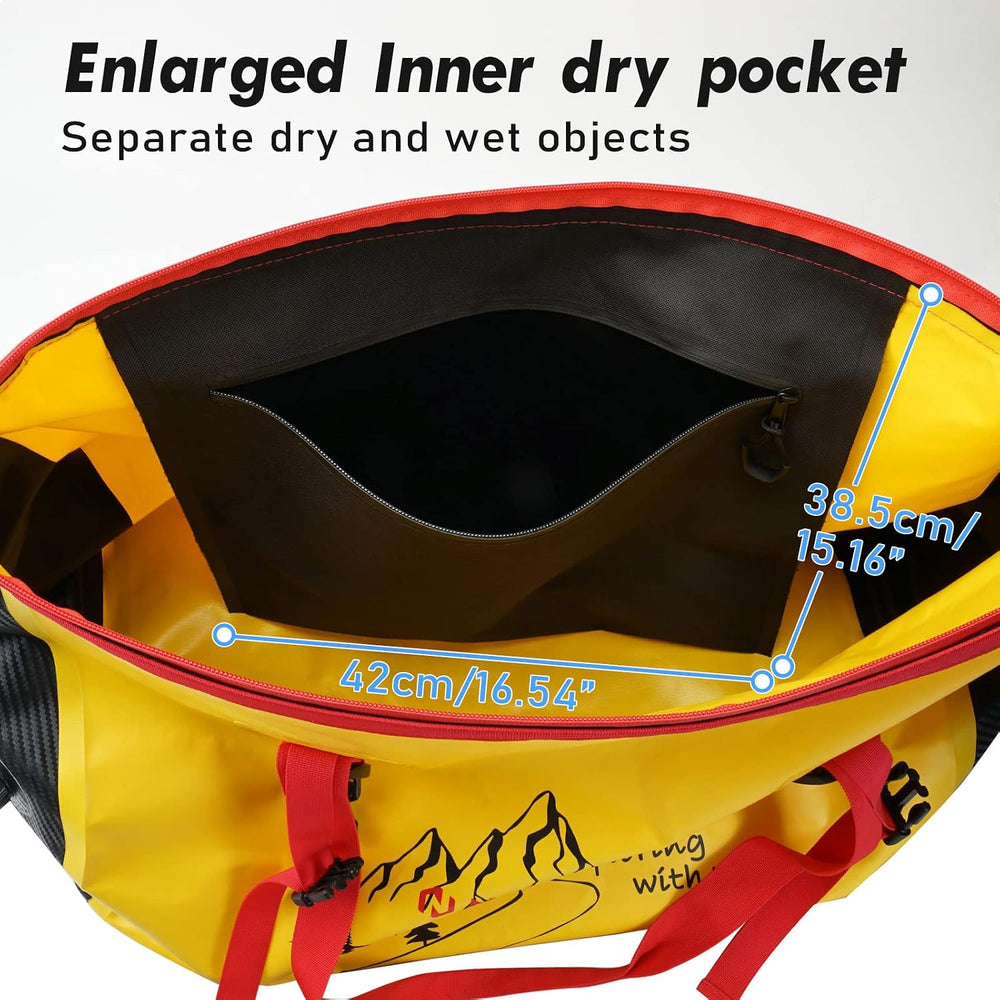 NICECNC Waterproof Motorcycle Dry Duffel Bag 66L, 500D PVC Motorcycle Tail Ba...