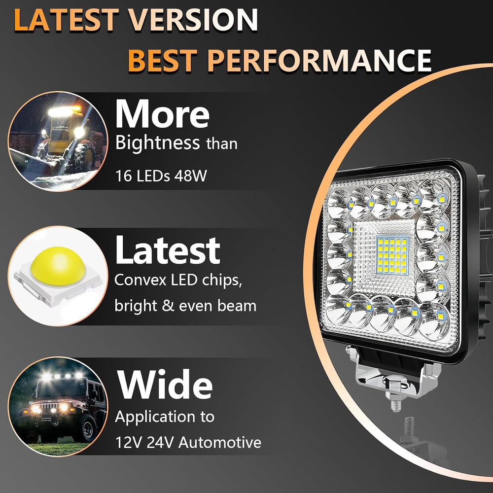 LED Tractor Work Lights, Off Road LED Pod Lights 4 Inch 240W 20000lm 12V 24V ...
