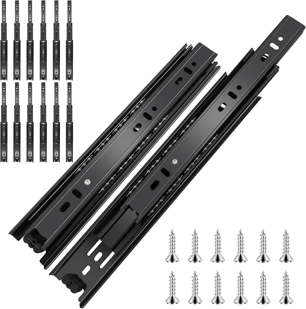 18 inch Ball Bearing Drawer Slides 6 Pairs (12pcs) - 100LB Capacity, Full Ext...