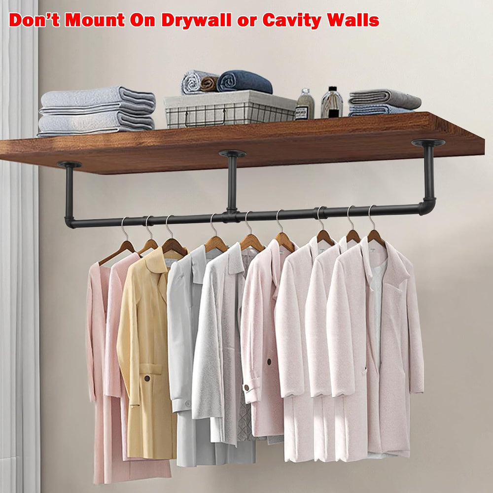 Livabber Industrial Pipe Clothes Rack, Heavy Duty Detachable Iron Garment Rac...