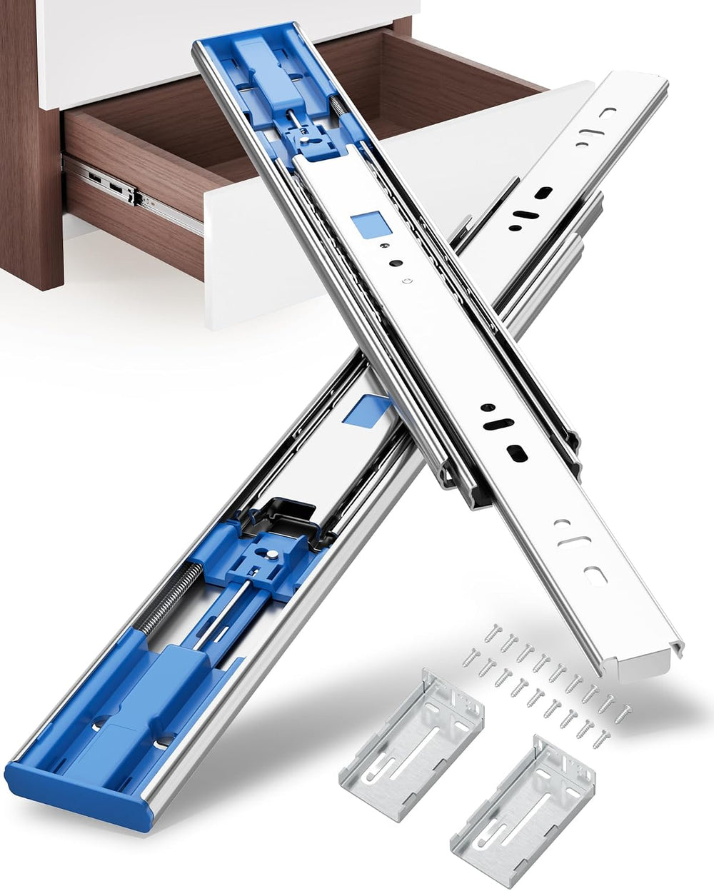 Chibery 12 Inch Side Mount Soft Close Drawer Slides, 10 Pairs Heavy-Duty Full...