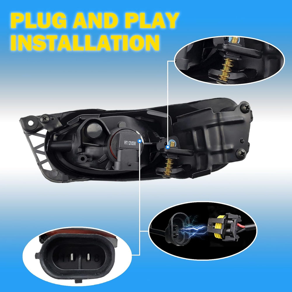 Bona Fog Lights Compatible with 2009 2010 2011 Honda Civic 4 Door Sedan with ...
