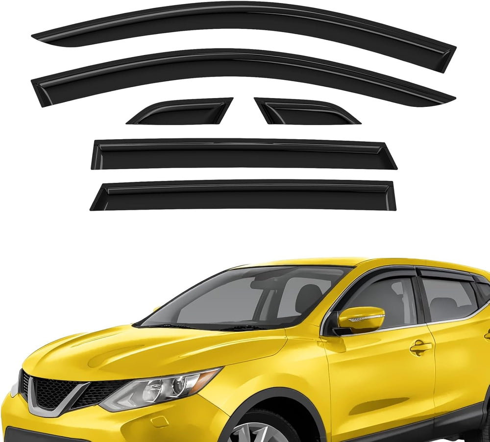 Extra Durable Window Deflectors Tape-On Window Visors Rain Guards Fit (6pcs)
