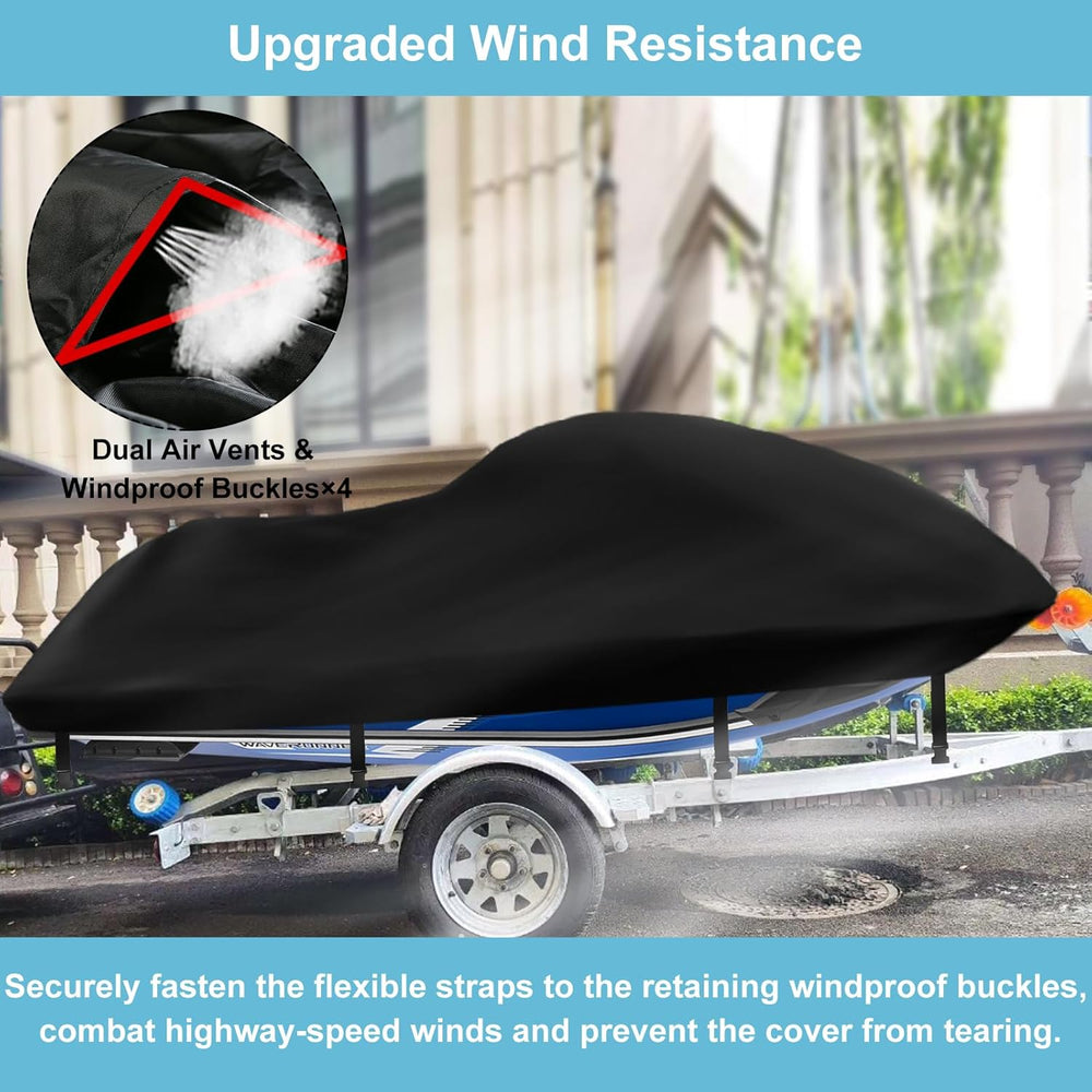 Jet Ski Cover Waterproof,Upgraded Heavy Duty 420D Jet ski Covers with 2 Air V...