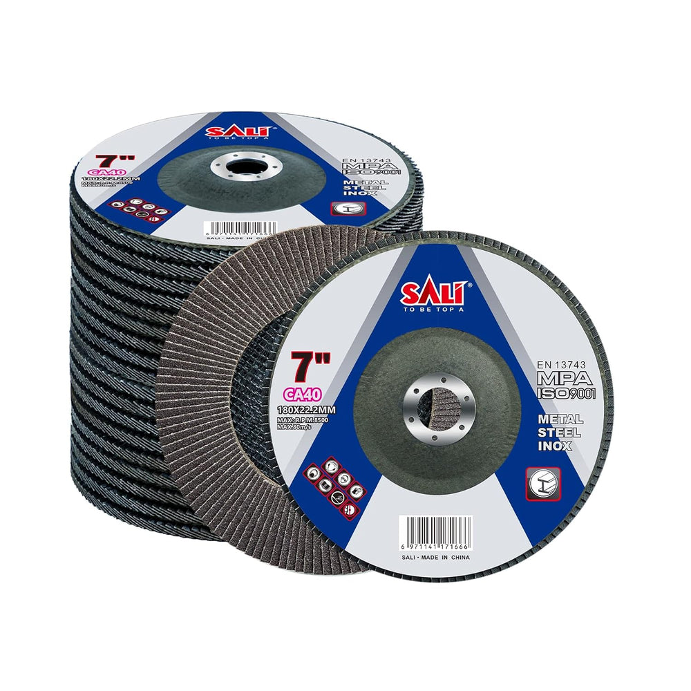 Sali 10 Pack Flap Disc 40 Grit 7" x 7/8-Inch Sanding Disc Bevel Type #29...