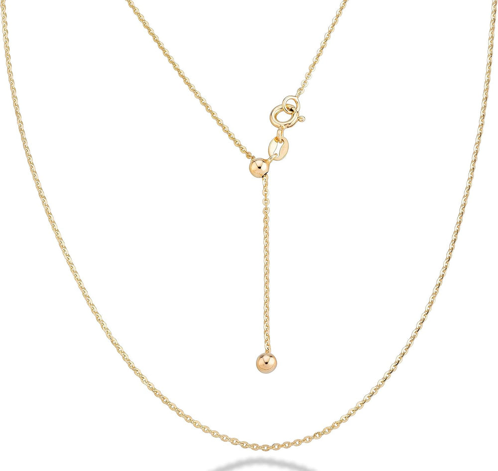 Miabella Italian 925 Sterling Silver Adjustable Chain Necklace for Women