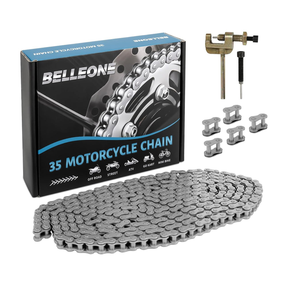 #35 Roller Chain 10 Feet -320 Links #35 Chain with Chain Breaker & 5 Conn...