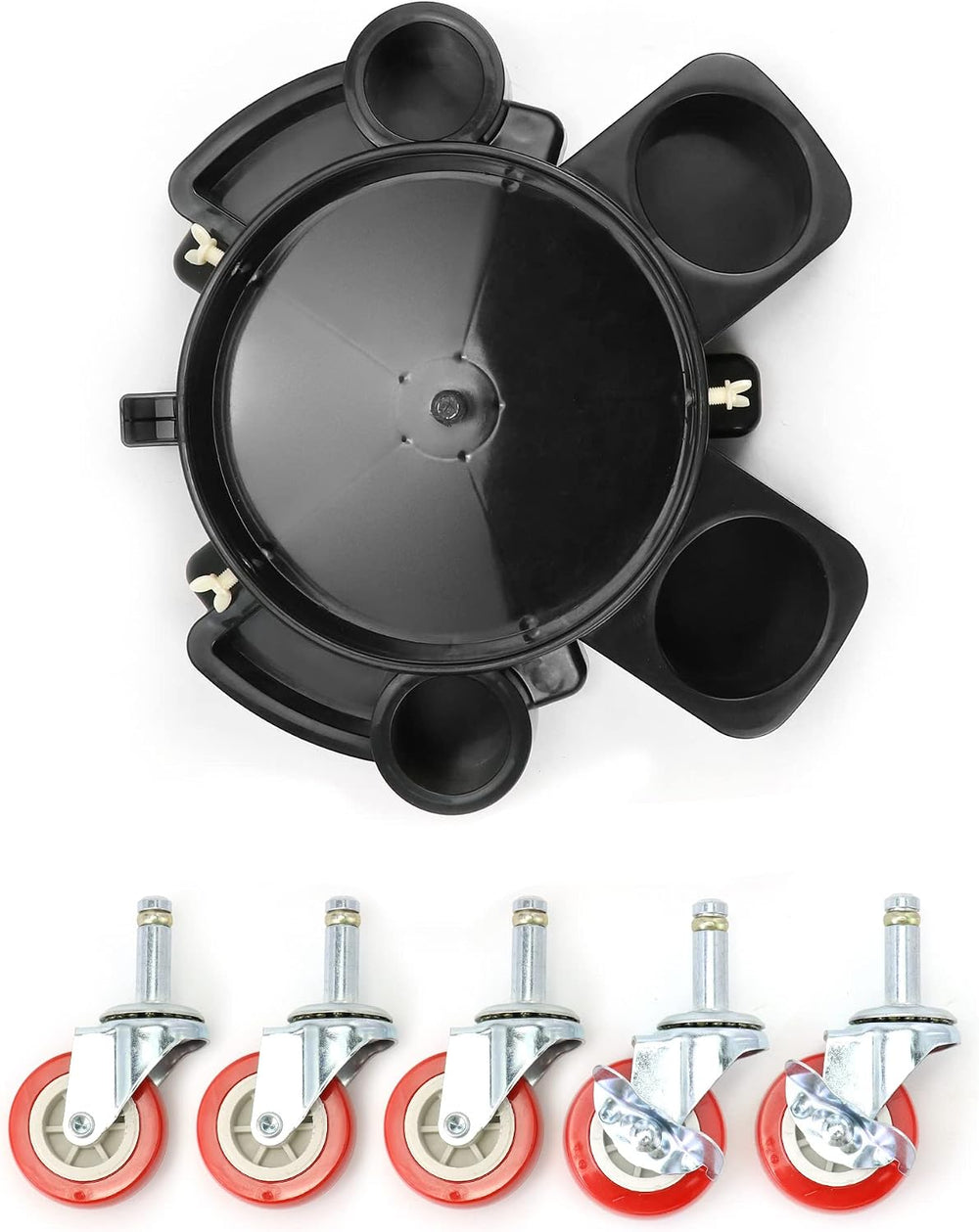 QWORK Bucket Dolly, Detailing Cart for 5 Gallon Car Wash Bucket, Rolling Buck...