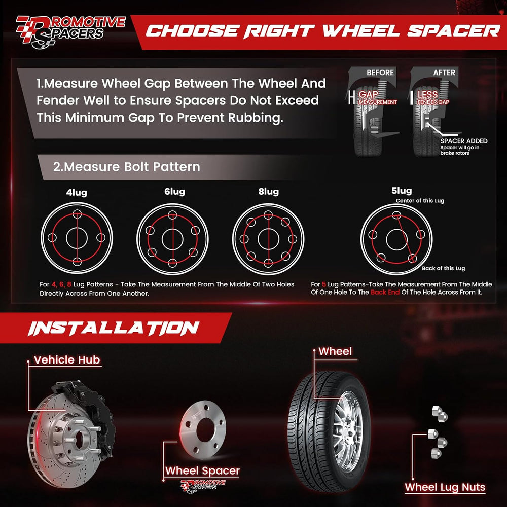 PMS 5mm Hub Centric Wheel Spacers 5x114.3 (5x4.5) 67.1mm M12x1.5 Studs 4PCS |...