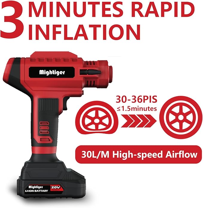 Tire Inflator 20V Cordless Mini Air Compressor DC 12V Portable Handheld Car Air