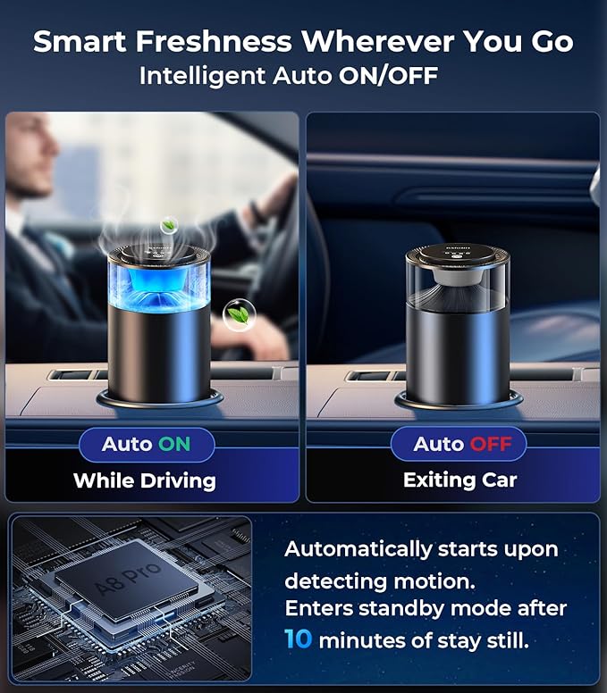 Smart Car Air Fresheners, Ambient Light & Mist Fragrance, Auto On/Off Car...