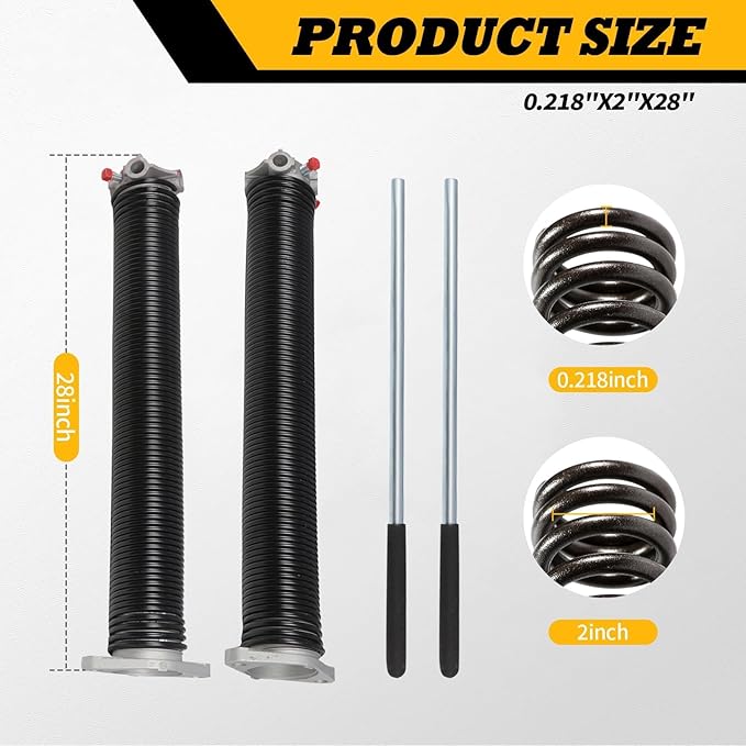 Pair of 2"Garage Door Torsion Springs Set