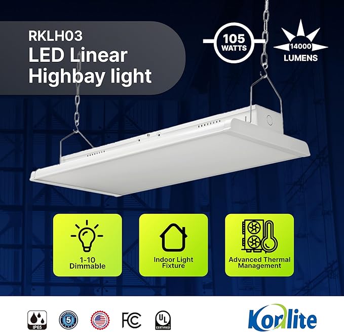 2 FT Linear LED Shop Lights, 170LM Bay Ceiling Shop Light