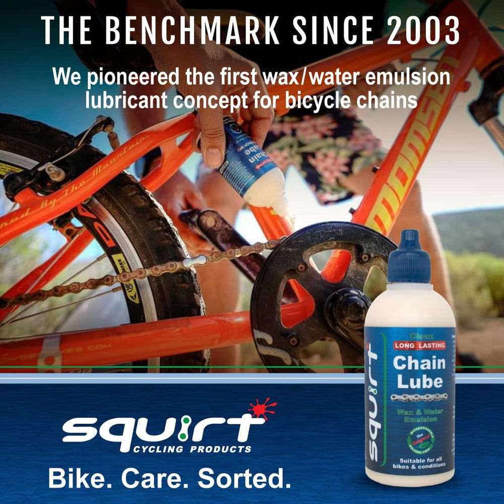 Squirt Chain Lube for Bikes 2 Pack (120ml) – Long-Lasting Lubricant for All B...