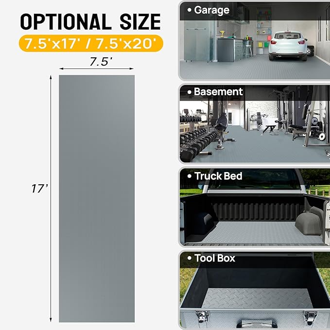 Bonnlo 7.5x17 FT Garage Floor Mat