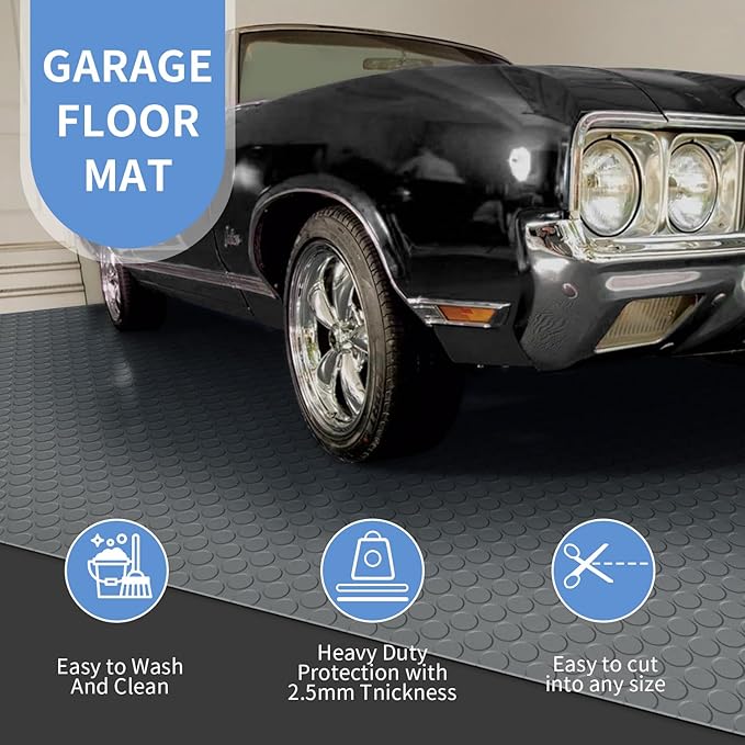 Premium Garage Floor Mat, Commercial Grade Heavy Duty Parking Mat