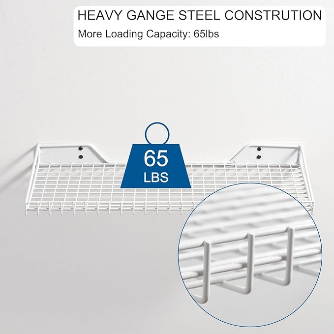 Wallmaster Heavy Duty Garage Wall Shelving 2 Pack 23.6"x11.8" Metal...