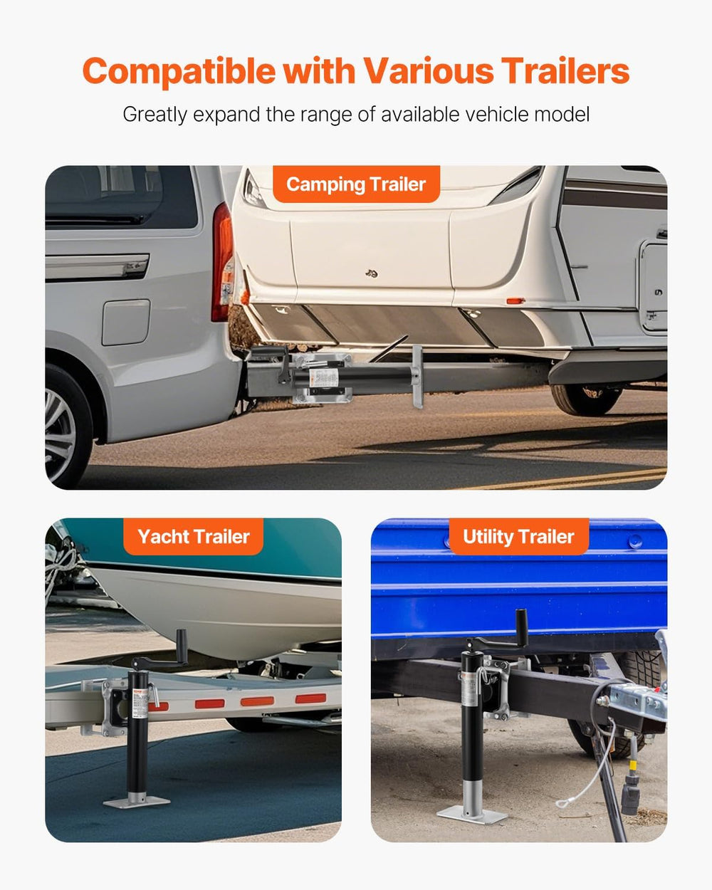 VEVOR Heavy Duty Trailer Jack, 2000 lbs Load Capacity, 10" Swivel Lift f...