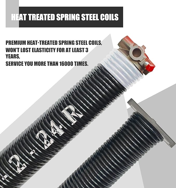Garage Door Torsion Spring Set, Pair of 2" Electrophoresis Coated Garage...