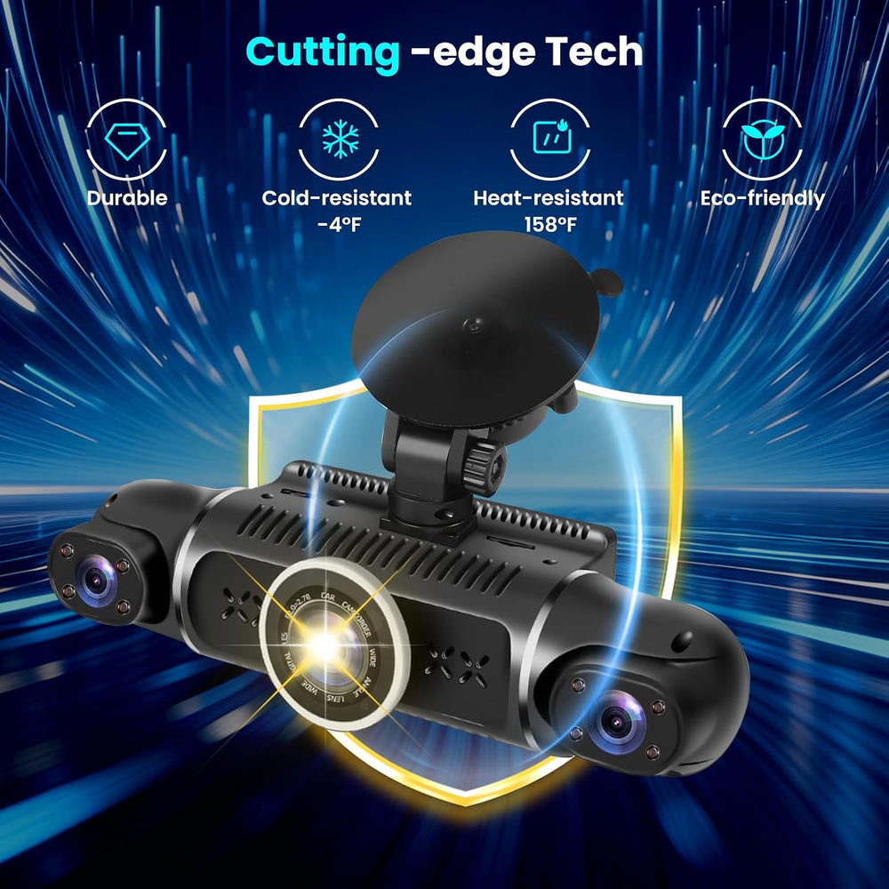 4 Channel Dash Cam 360° View Front Rear Inside & Left Right,Dash Camera F...