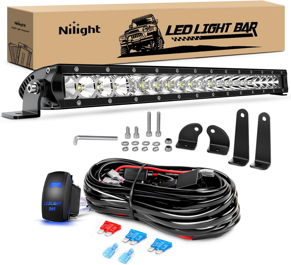 Nilight LED Light Bar 21inch 100W Spot Flood Combo Super Slim 9000LM Off Road...