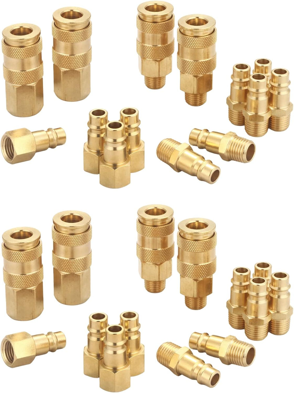 Brass 1/4 Inch NPT High Flow Air Coupler and Plug Kit