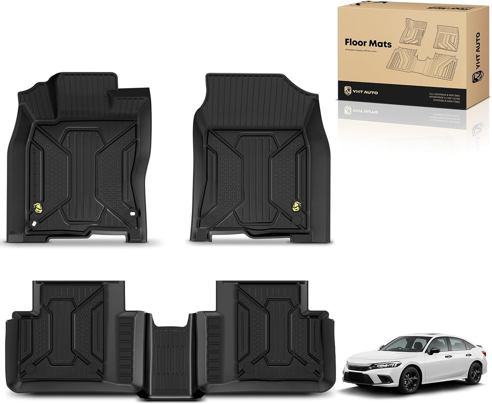 YHTAUTO Floor Mats Fit 2016-2021 Honda Civic Coupe/Sedan/Type R, 2017-2021