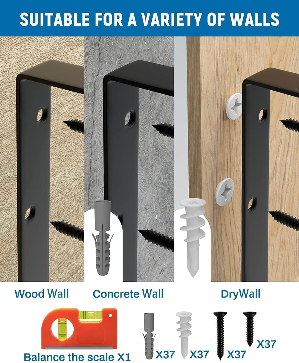 12-Pack 18 Inch Heavy Duty Shelf Brackets, Large Floating Shelf Bracket