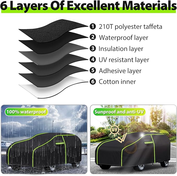 6 Layers Full Car Cover for 2013-2024 Land Rover Range Rover Sport, Waterproof