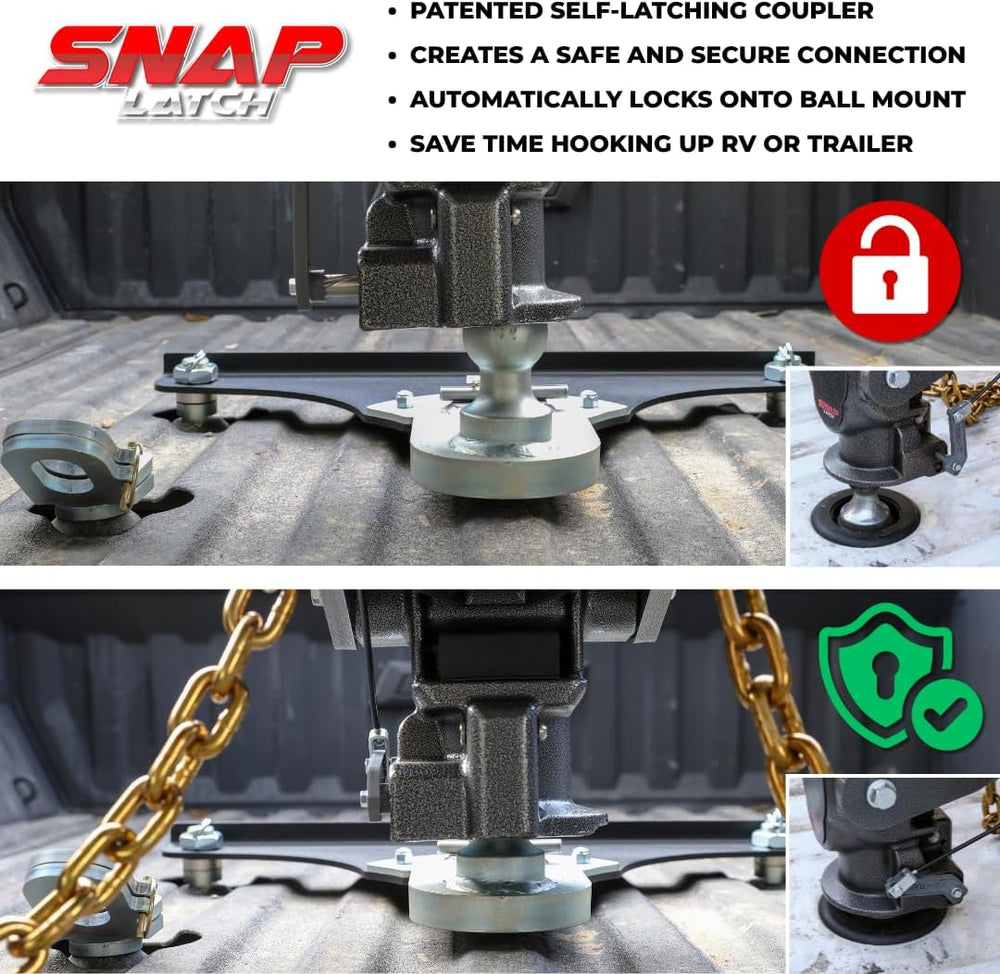 GEN-Y Hitch Fifth Wheel to Gooseneck SnapLatch Coupler - 1,500 LBS - 4,500 LB...