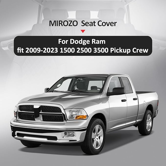 MIROZO Ram Seat Covers, Waterproof Truck Seat Covers Fits