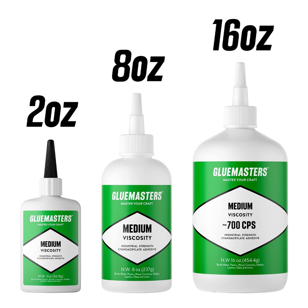Industrial Grade Cyanoacrylate Adhesive - Medium Viscosity, 8 oz, Super Glue