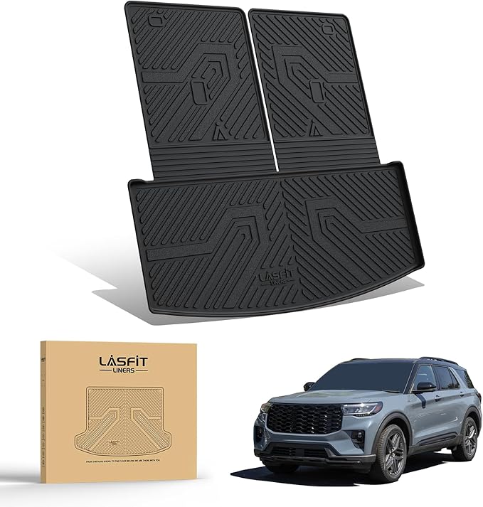 LASFIT Trunk & Backrest Mat for Ford Explorer 2020-2025, Custom Fit All W...