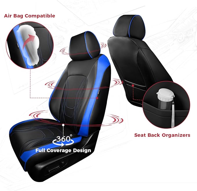 FREESOO Seat Covers for Honda CRV, Custom Fit Seat Covers Full Set, CRV LX EX