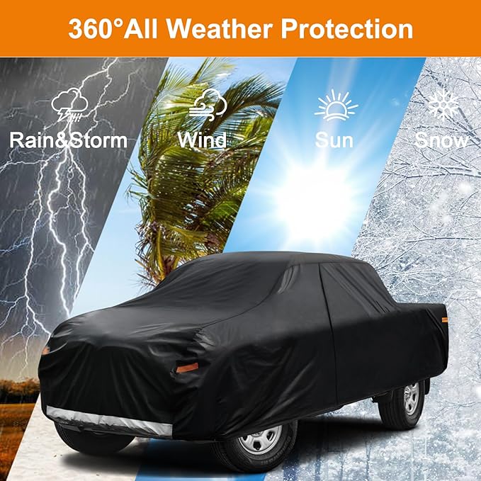 Kayme Truck Cover Custom Fit Dodge Ram 1500 Quad Cab Short Bed. Full Exterior
