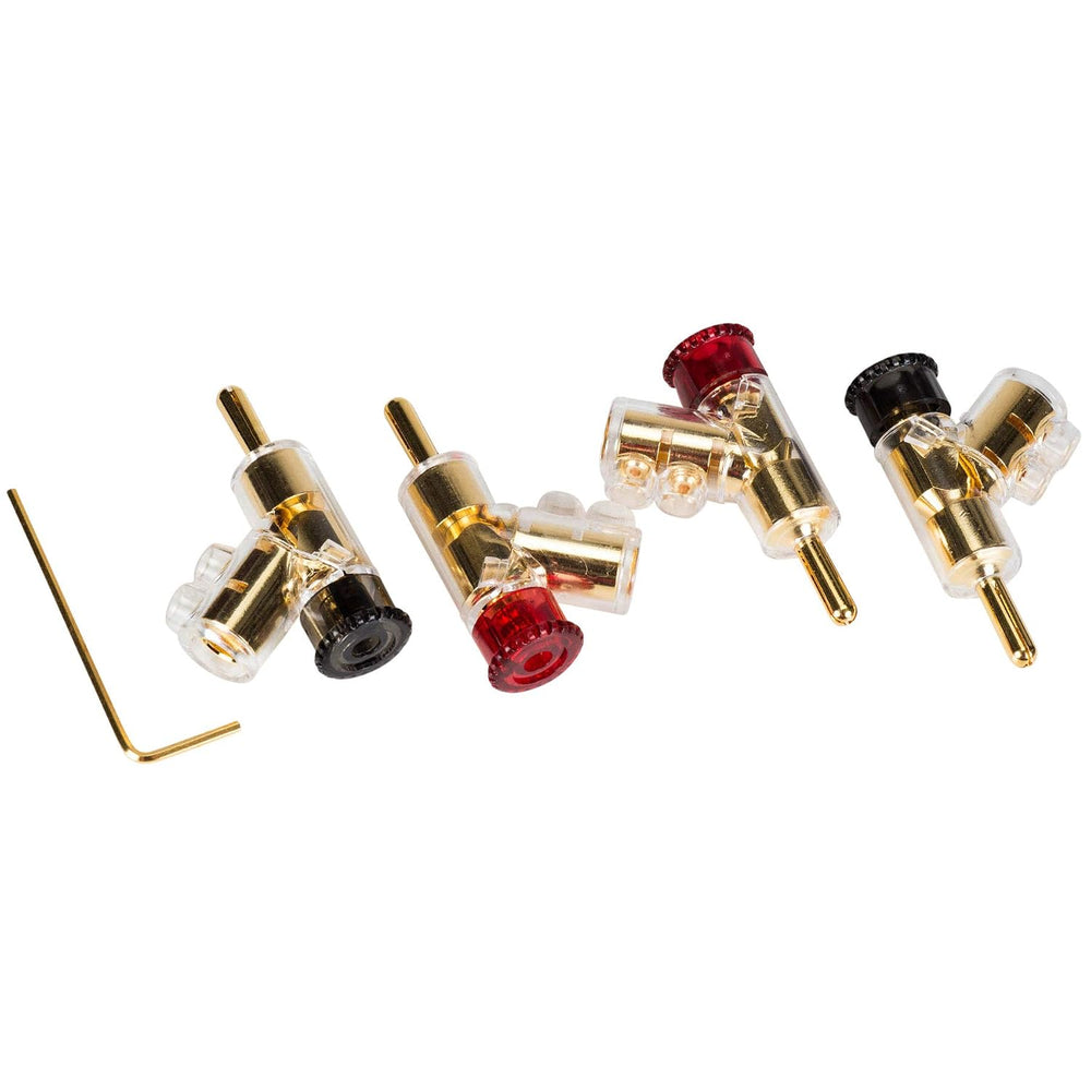 Parts Express Angled Locking Stacking Banana Plug with Dual Set Screws Poly S...