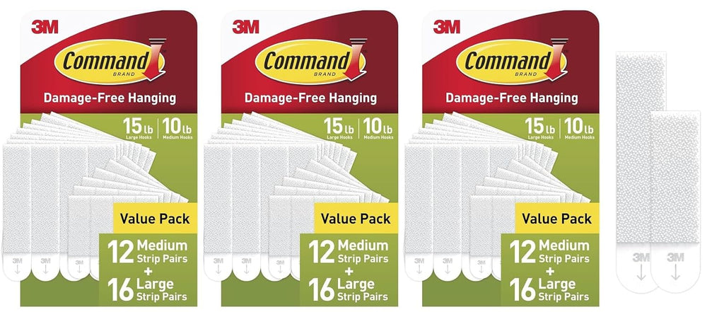 Command 15 lb & 10 lb Large and Medium 28 Pairs Picture Hanging Strips (5...
