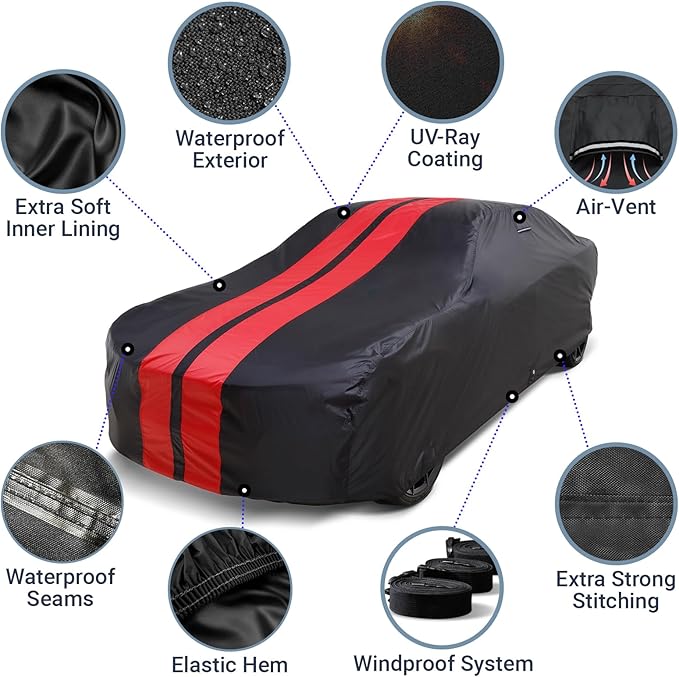 iCarCover Custom Car Cover for Pontiac Executive Waterproof All-Weather Rain