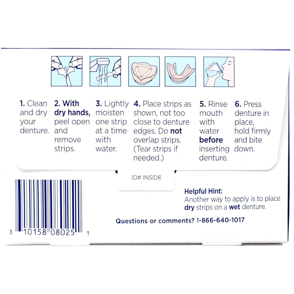 Super Poligrip Comfort Seal Strips Denture Adhesive - 40 Strips (Pack of 6)