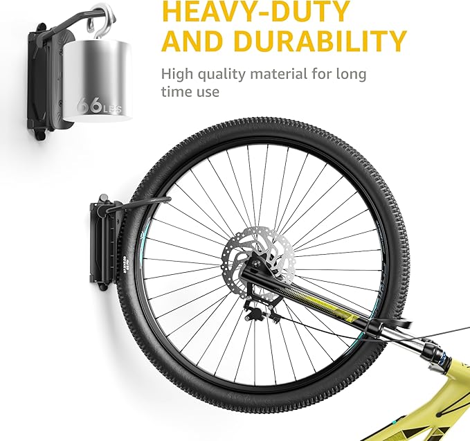 monTEK Swivel Bike Wall Mount – 4 Pack Garage Bike Hanger & Space-Saving