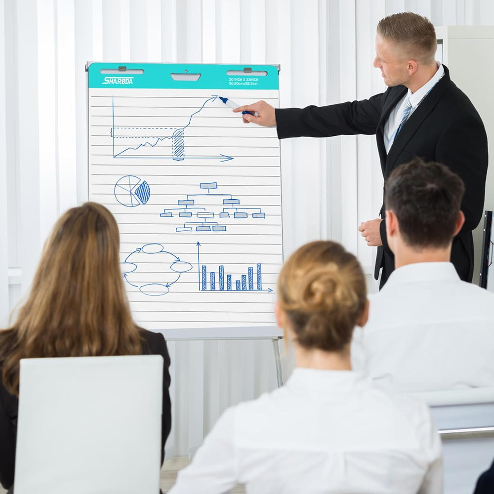 Lined Sticky Easel Pad, 25 * 30 inch,Self-Stick Flip Chart Paper, Super Adhes...