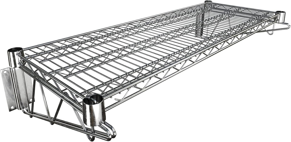 14" x 36" Chrome Wire Wall Mount Shelf