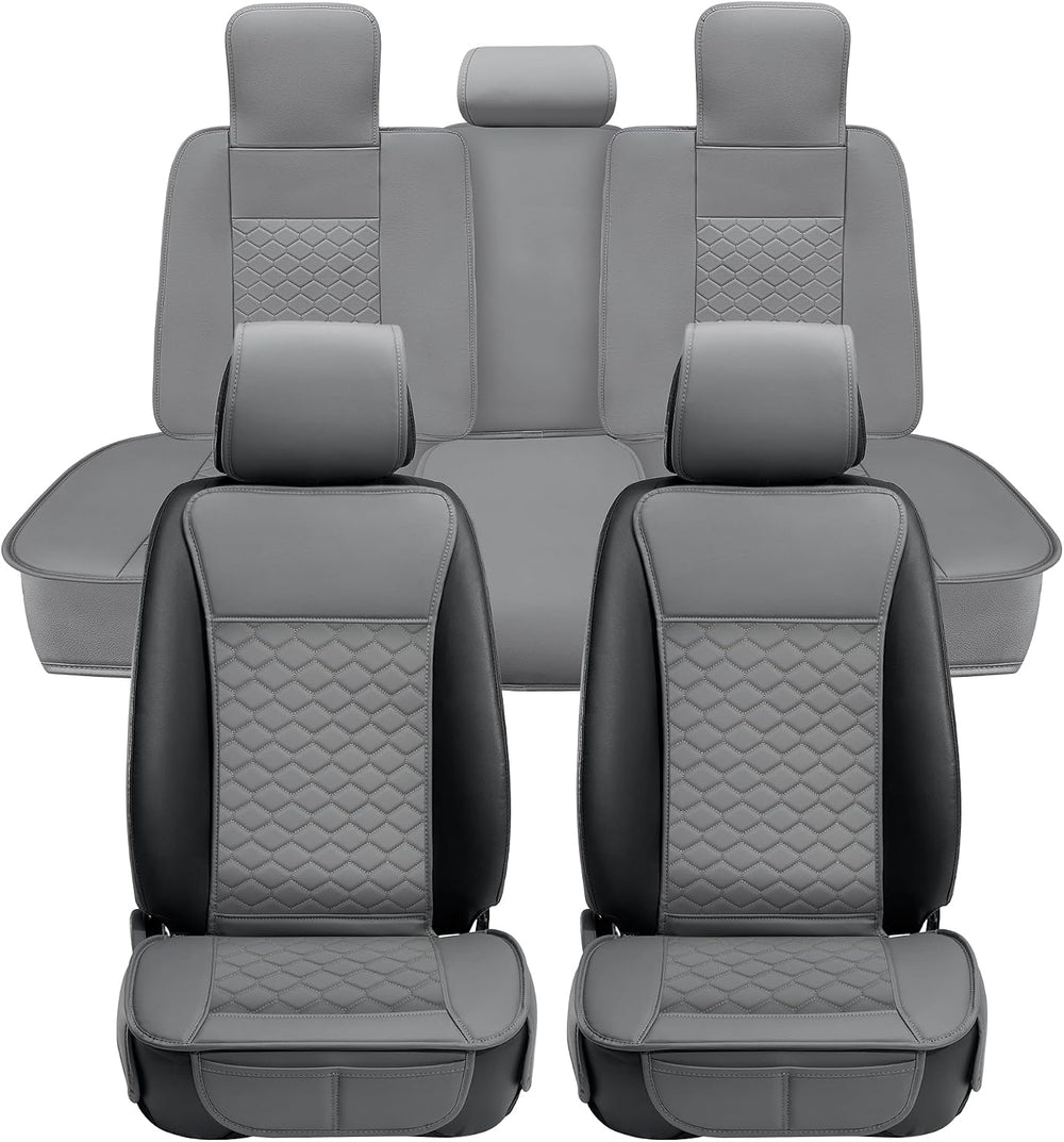 Elantrip Car Seat Cover Full Set Leather Car Seat Protector Universal fit