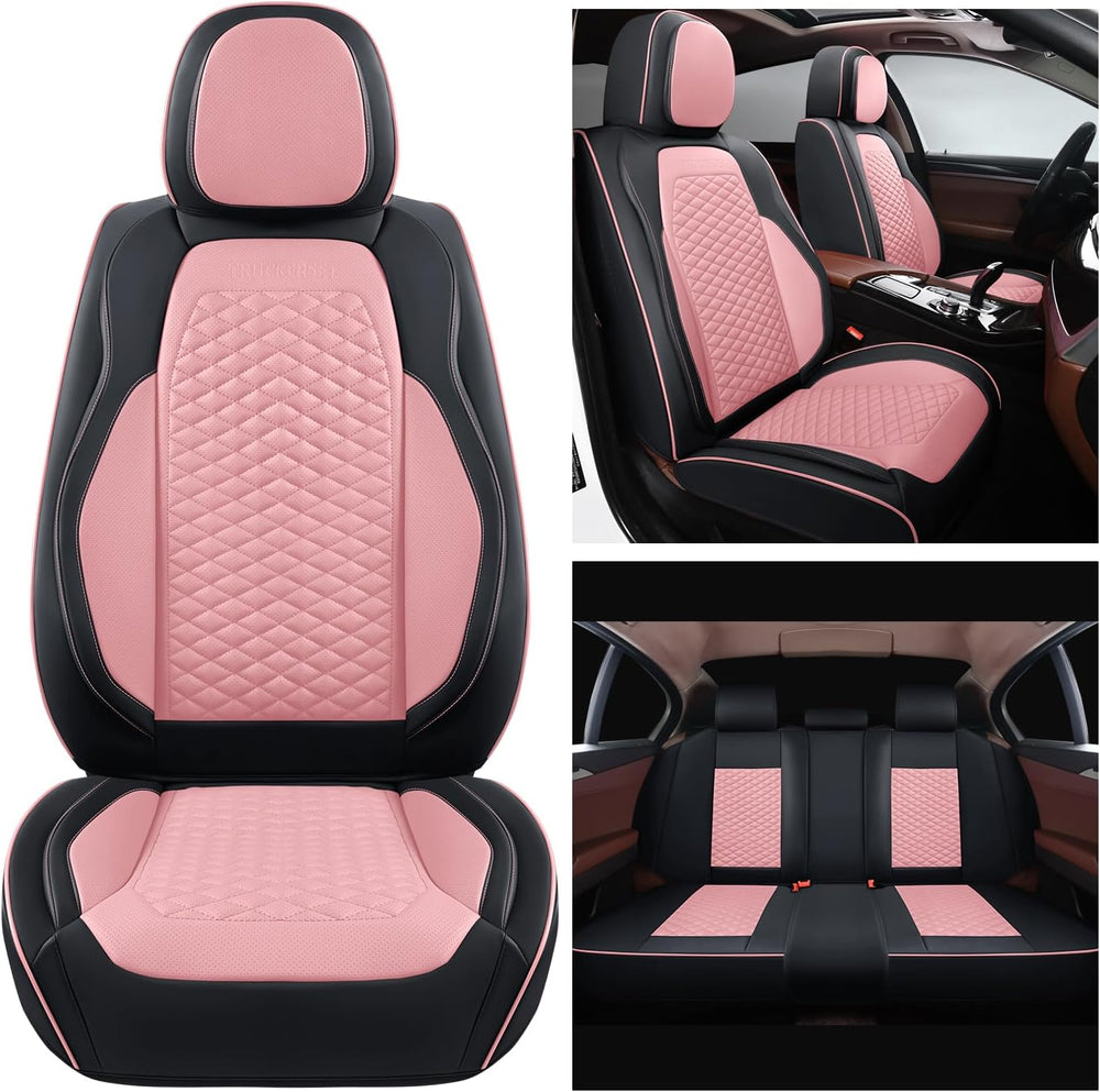 Seat Covers for Cars Full Set, Leather Seat Covers 2 Pack, Breathable Leather...