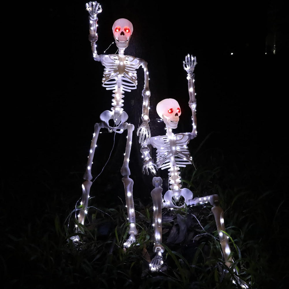 Halloween Decorations Outdoor Skeletons Set - 2 Pack 36" (90cm) Light Up...