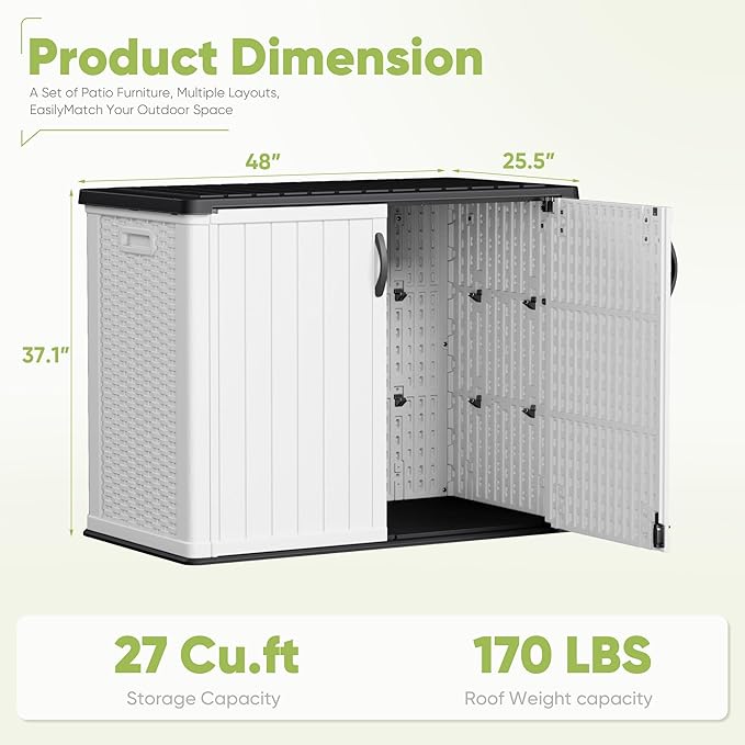 Devoko Outdoor Storage Cabinet 26 Cu Ft