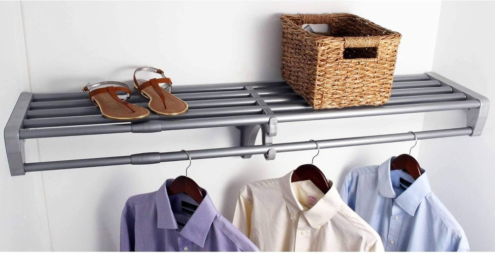 EZ Shelf - DIY Expandable Closet Shelf and Rod, 40" - 73", MOUNTS B...