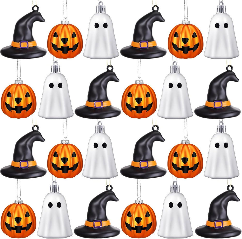 VioraWhite 30 Pcs Halloween Hanging Ornaments Cute Sliver Ghost, Gold Pumpkin...