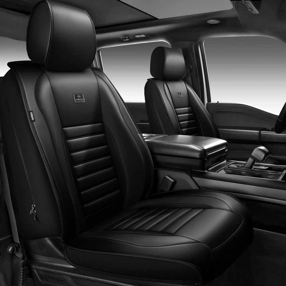 CAR PASS Nappa Leather Car Seat Covers Full Set, Luxury Seat Protector for Ca...